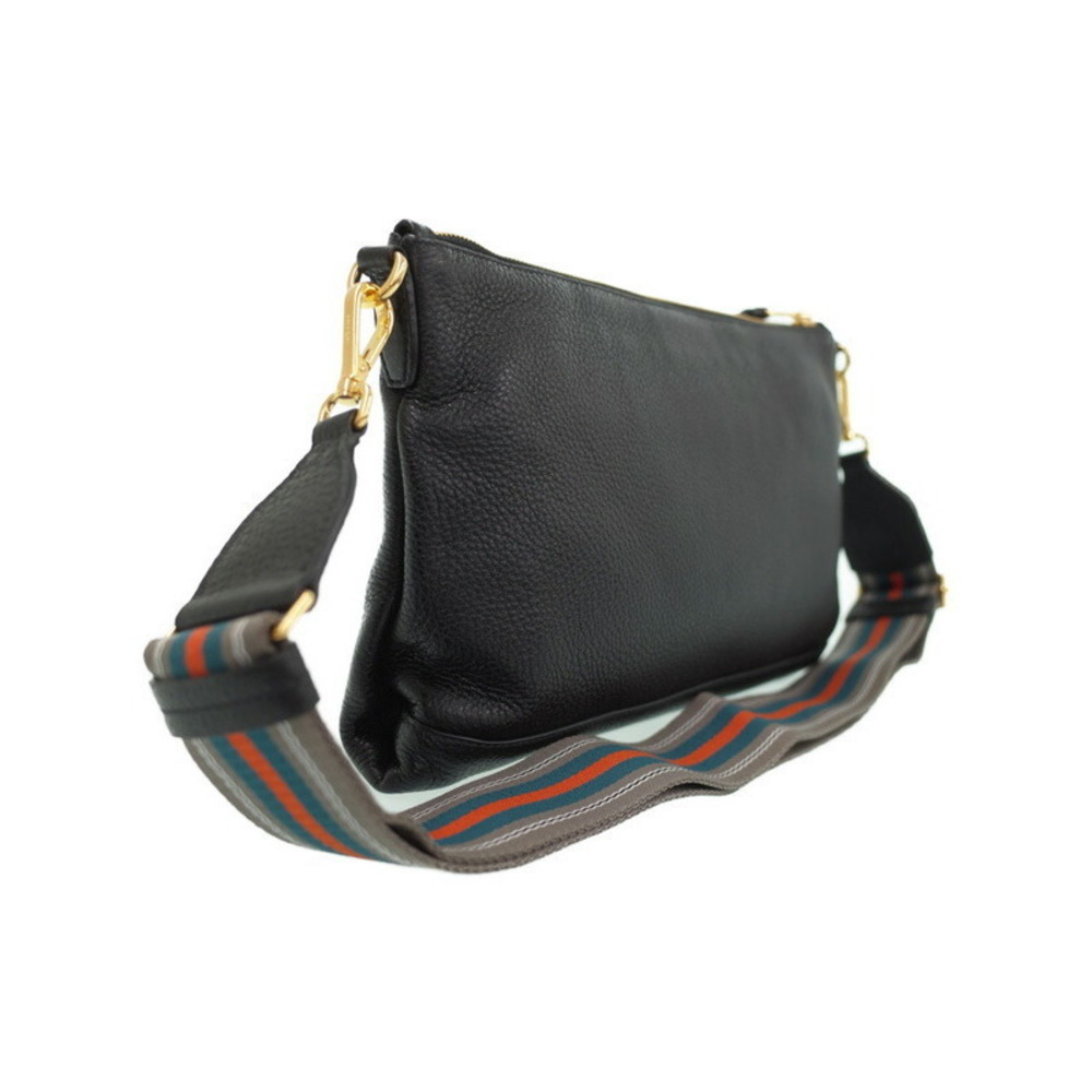 Prada Daino Black Crossbody Leather Shoulder Bag